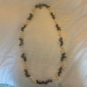 Baroque Pearl & Black pearl Necklace. “Isajul” was designer and creator.  18 in